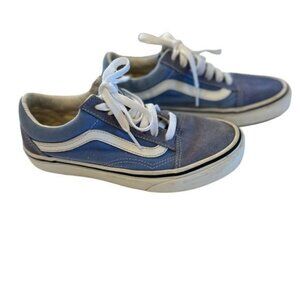 Vans Old Skool blue suede sneakers white accents women’s size 5.5 skater